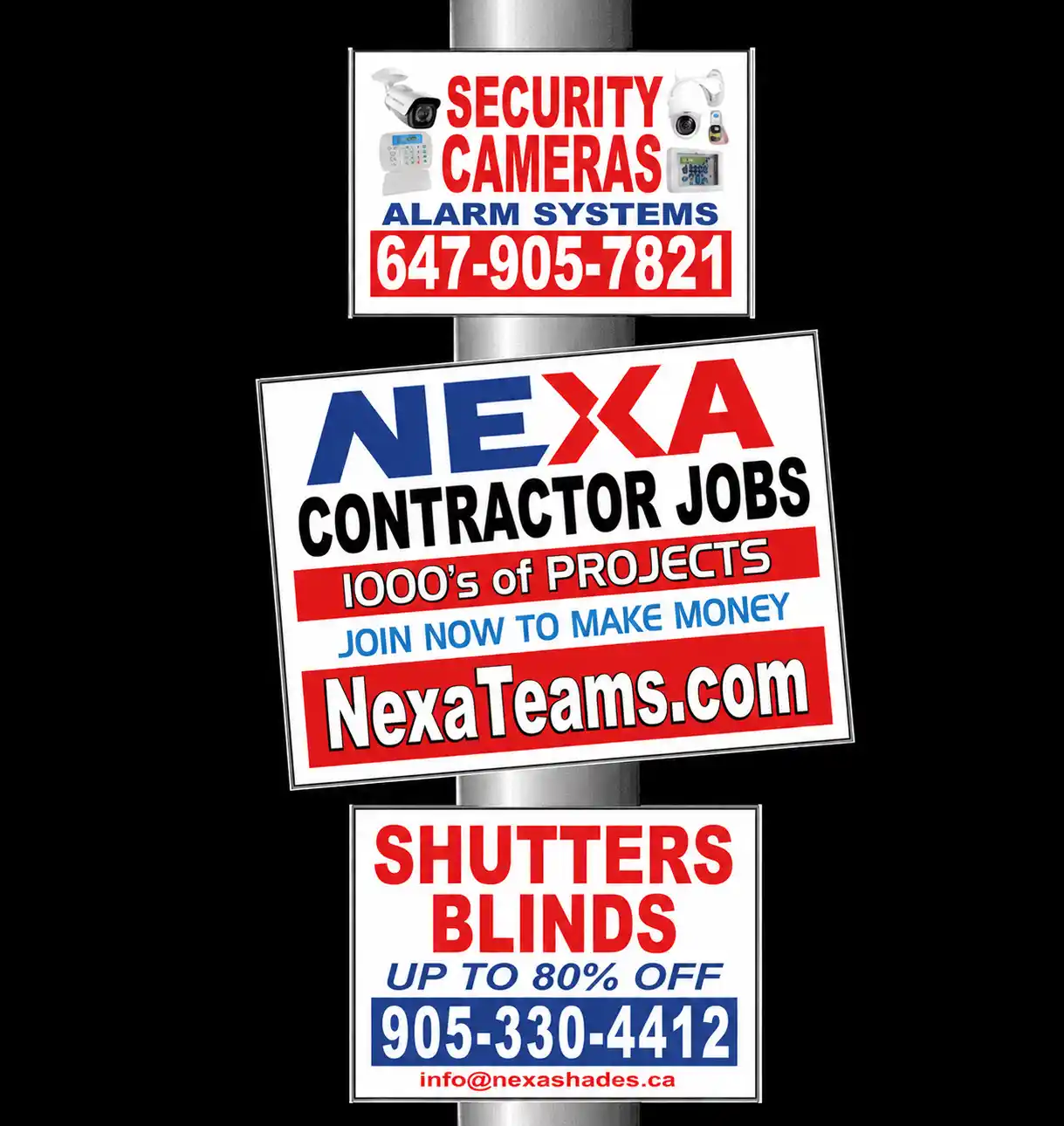 Pole Rigid Signs  (Coroplast signs)
